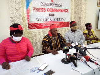 The Coalition of aggrieved customers addressing a press conference