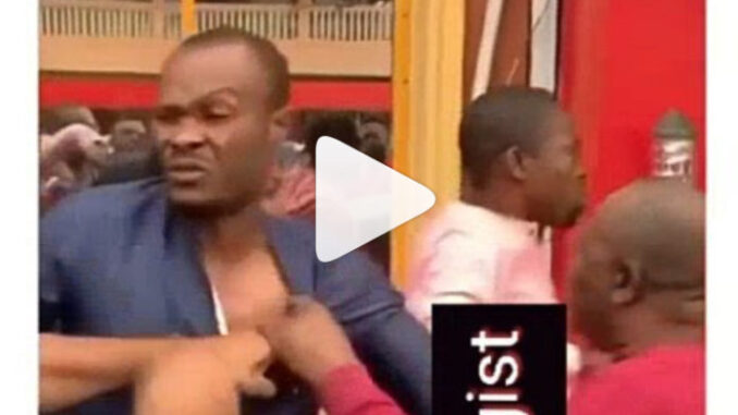 Drama as Pastor And His Congregation Fight Landlord During Church Service [Video]