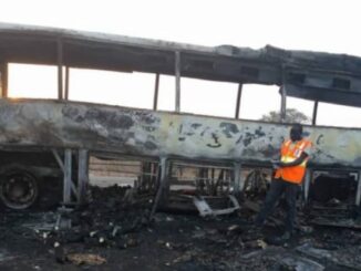 Four Ayalolo Buses Burnt to Ashes in Kumasi
